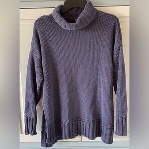 Aerie Slate Blue Cowl Neck Sweater Long Sleeved Size XS Oversized EUC 22” PTP